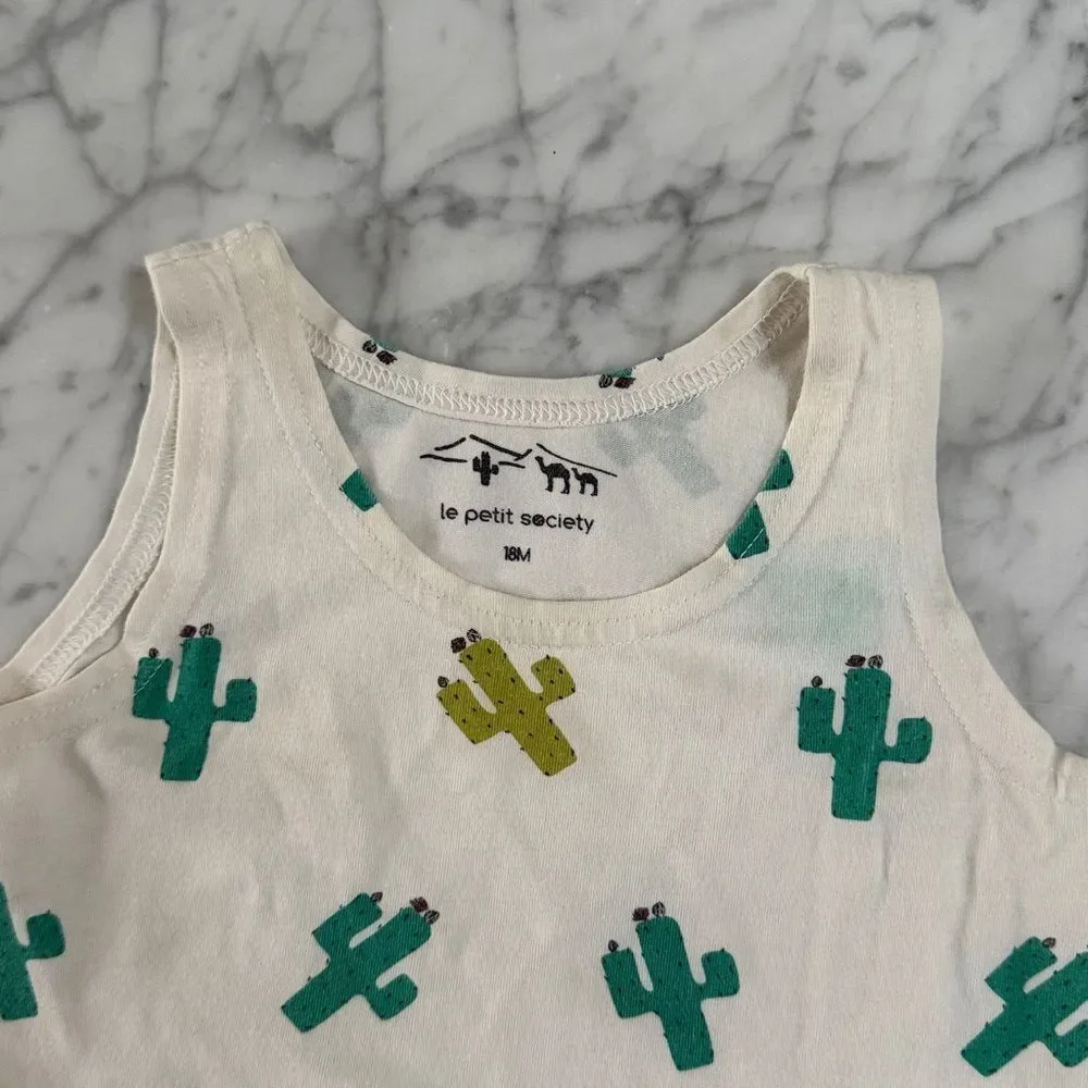 Le Petit Society Cactus Romper Sleeveless Sz 18M